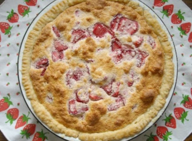 Strawberry Sponge Pie